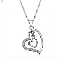 Amor joyería en forma de corazón CZ colgante collar para novia